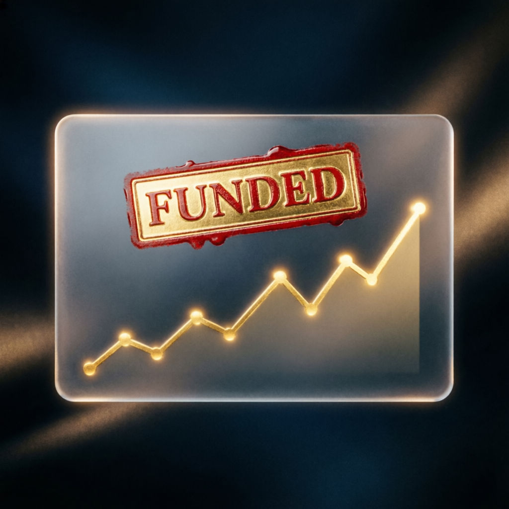 Funded account certificate with profit chart