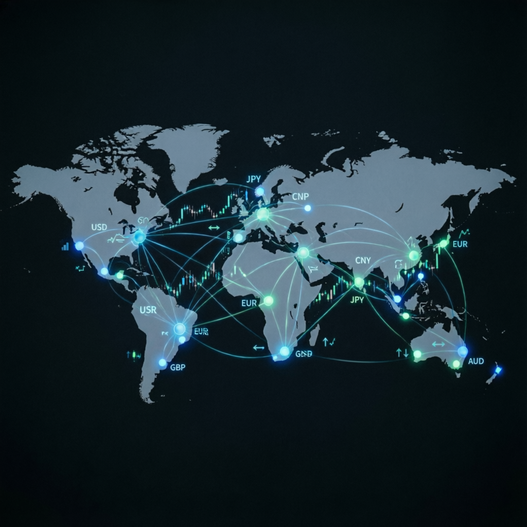 Global forex trading network connecting traders worldwide