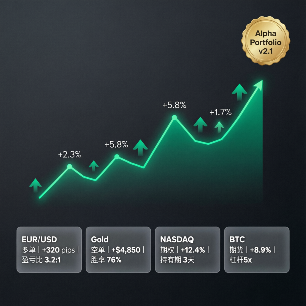 Portfolio performance chart showing consistent upward growth