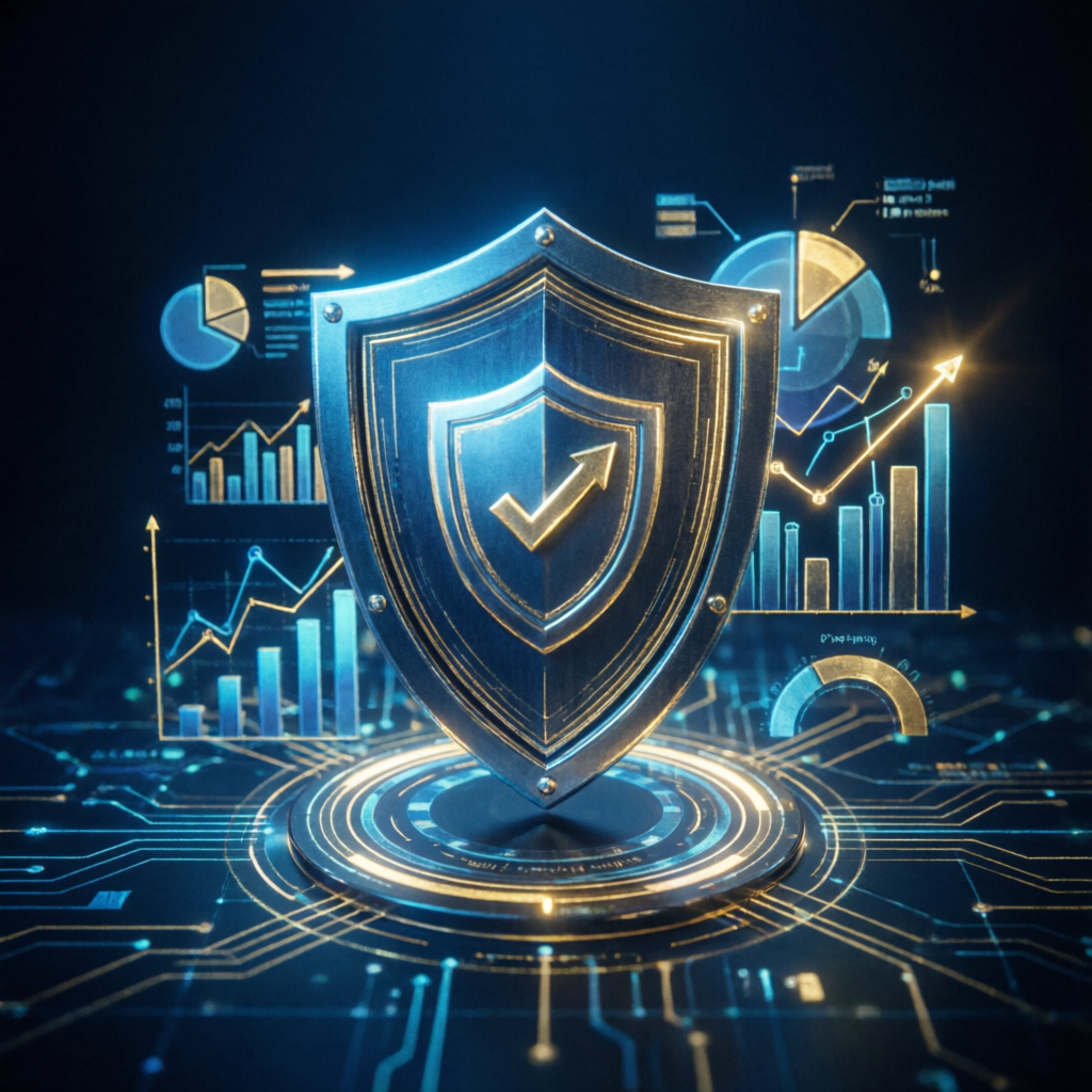 Risk management shield protecting trading account
