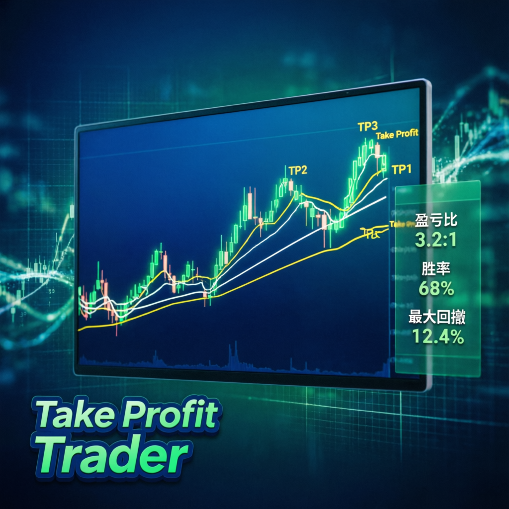 Take Profit Trader platform with profit target indicators and trading charts
