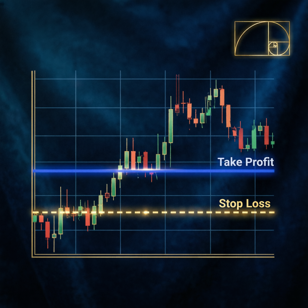 Risk management trading concept with take profit and stop loss levels