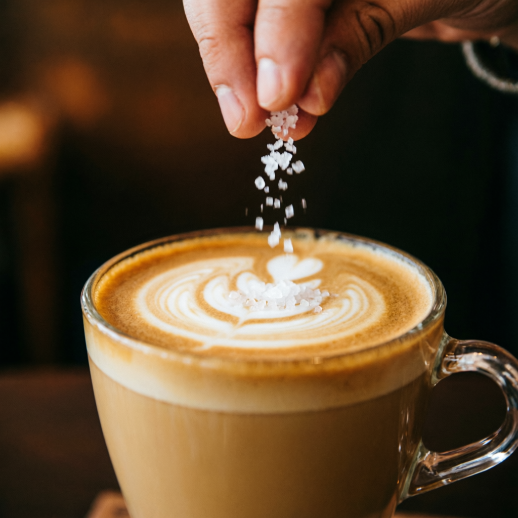 The Sore Latte finished with a pinch of sea salt
