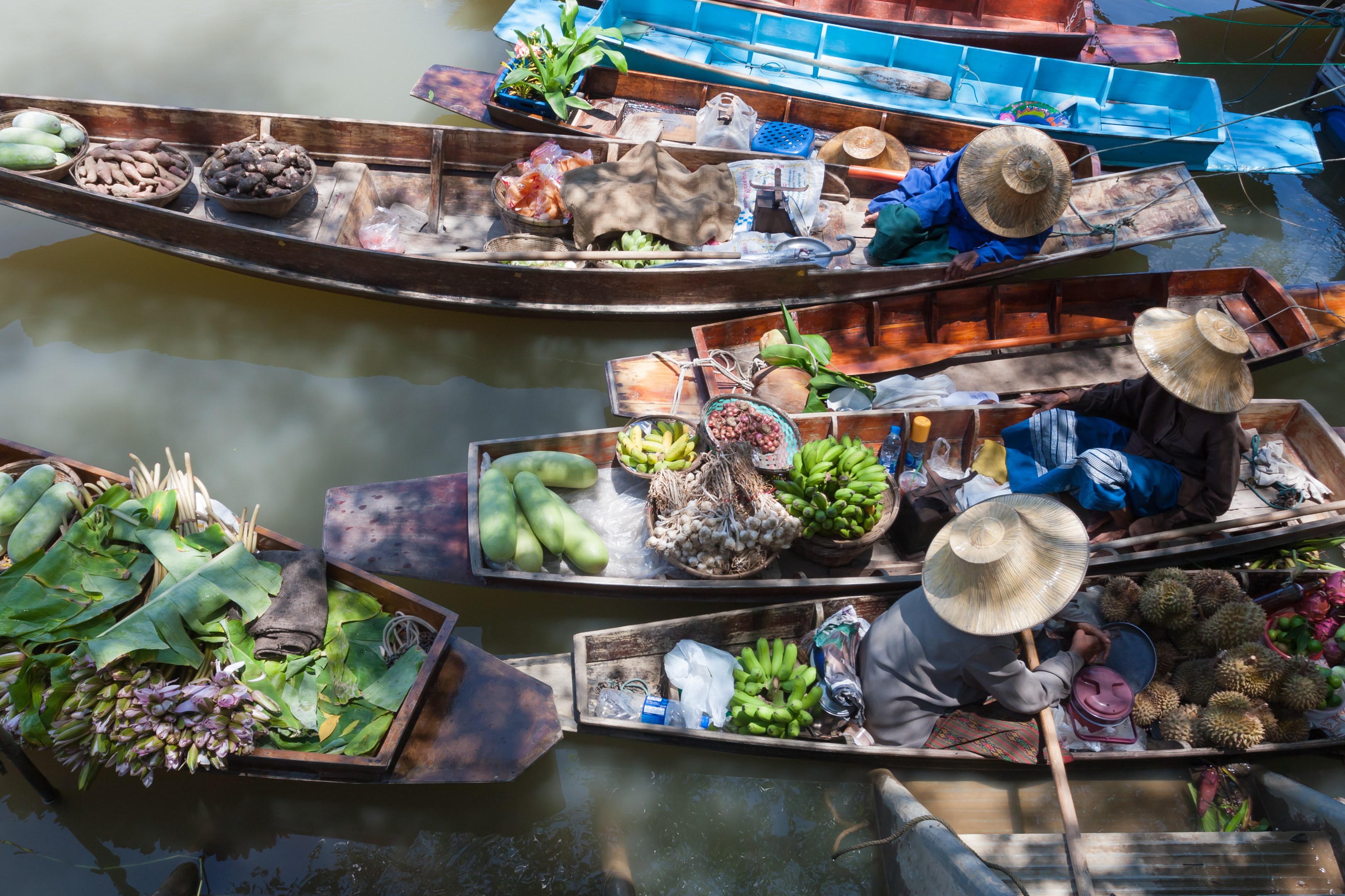 Floating market boats