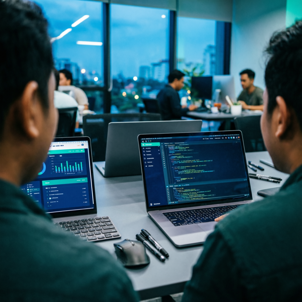 Tim teknis Fortaza memantau server