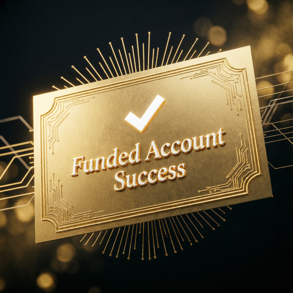 Funded account success certificate with premium gold design