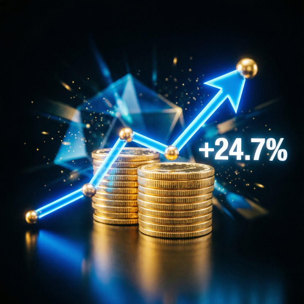 Successful payout visualization with profit growth