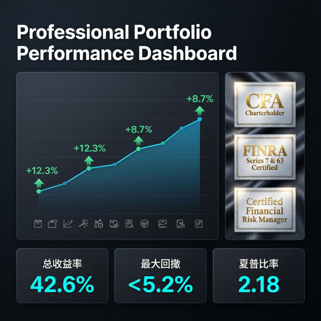 Professional portfolio performance dashboard showing profitable trading results