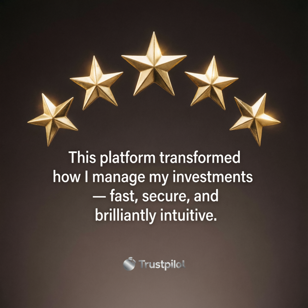 Five golden stars representing Trustpilot reviews for Apex Trader Funding