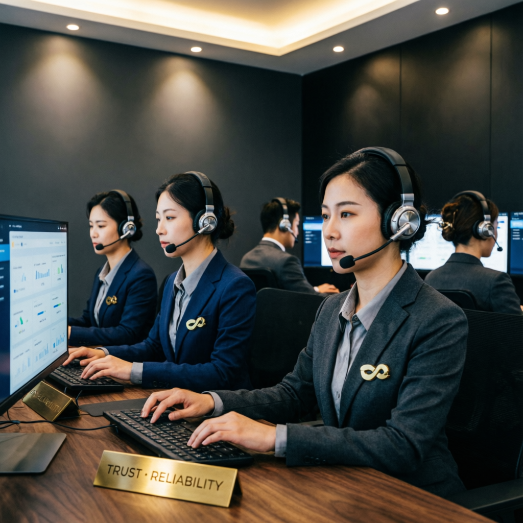 Professional customer support team providing assistance to Apex Trader Funding clients