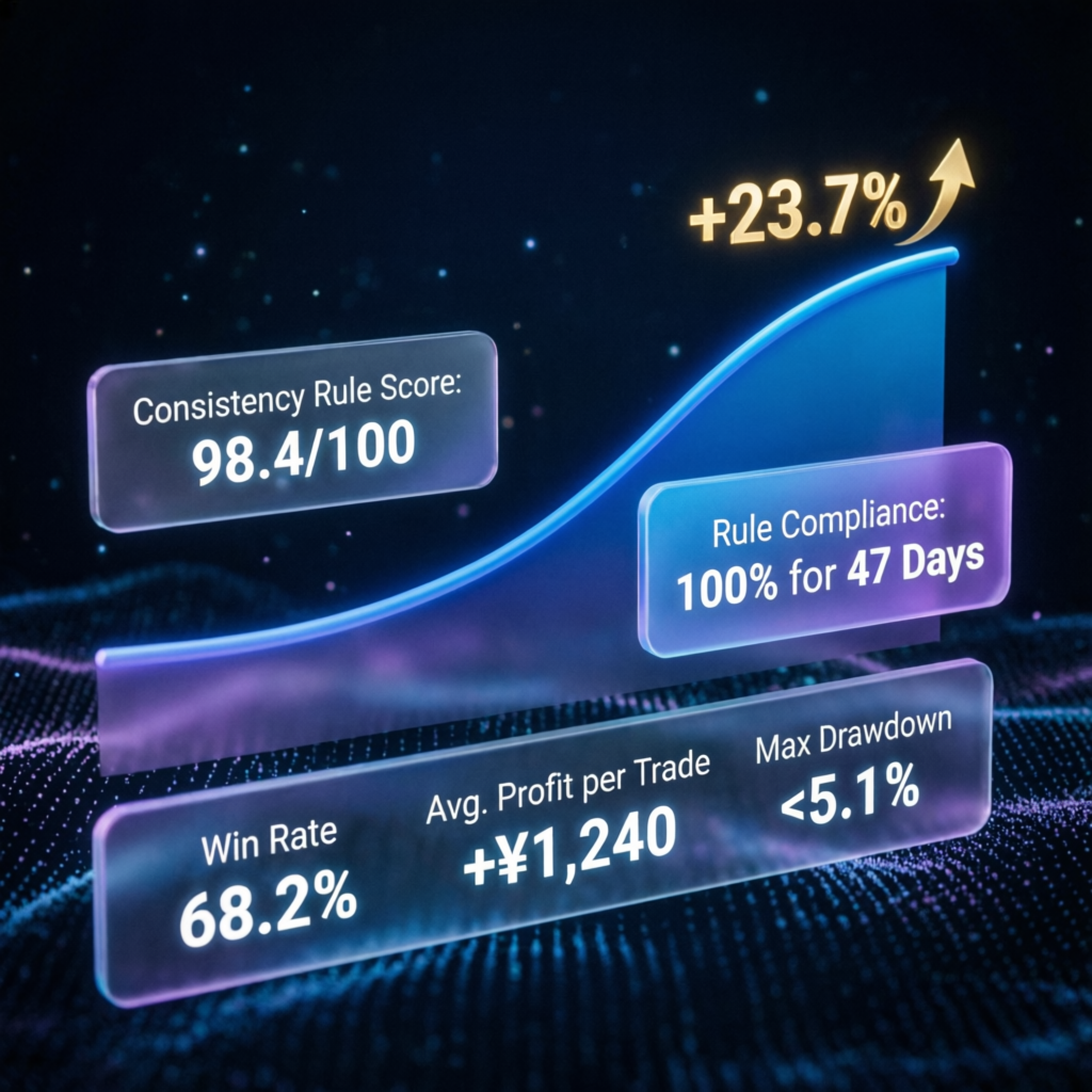 Consistency rule achievement with steady profit curve and compliance metrics