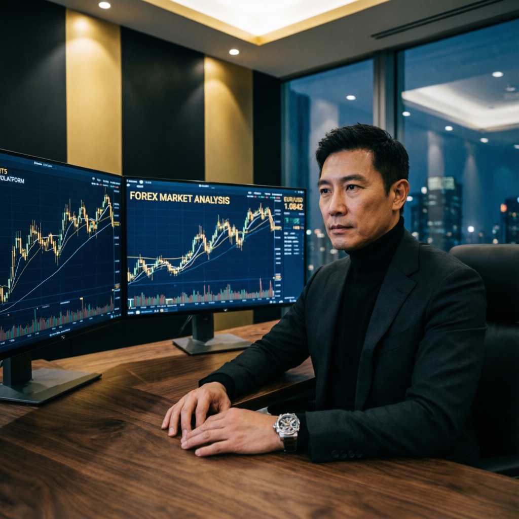 Professional forex trader analyzing Topstep futures markets