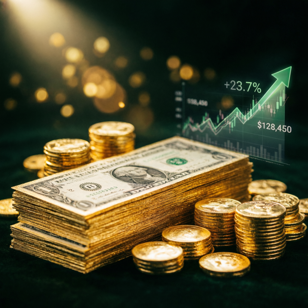 Topstep payout success with gold coins and profit charts