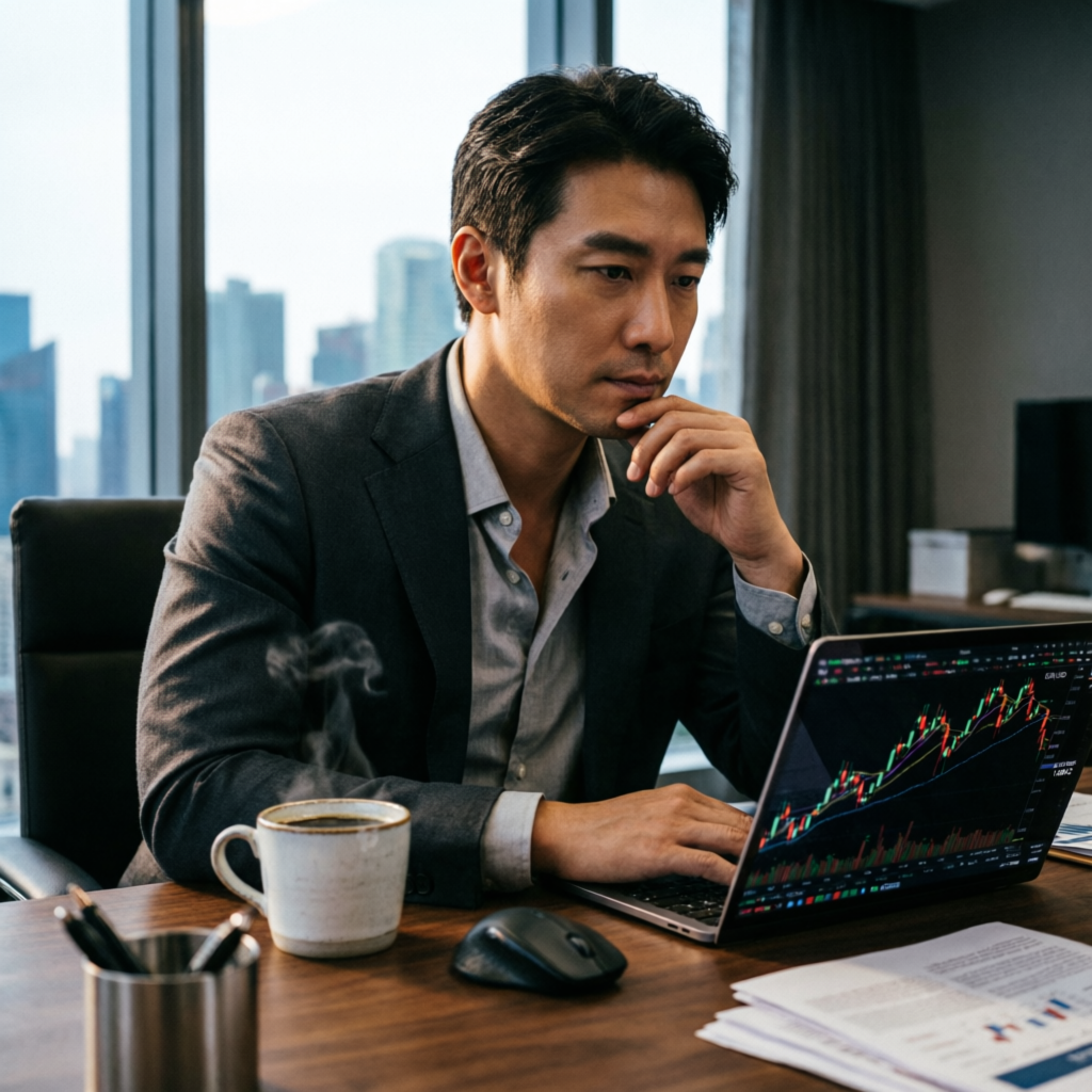 Professional forex trader focused on trading psychology and discipline during prop firm challenge