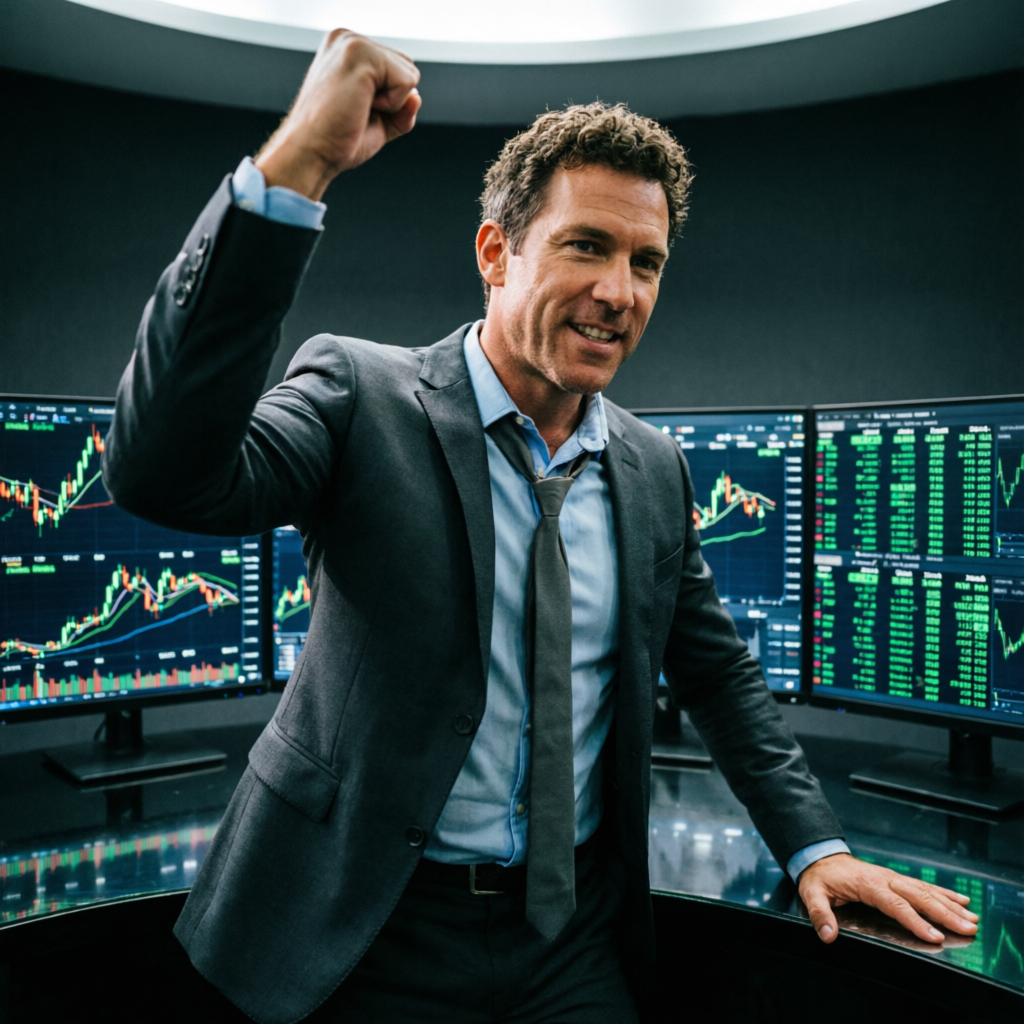 Trading success celebration