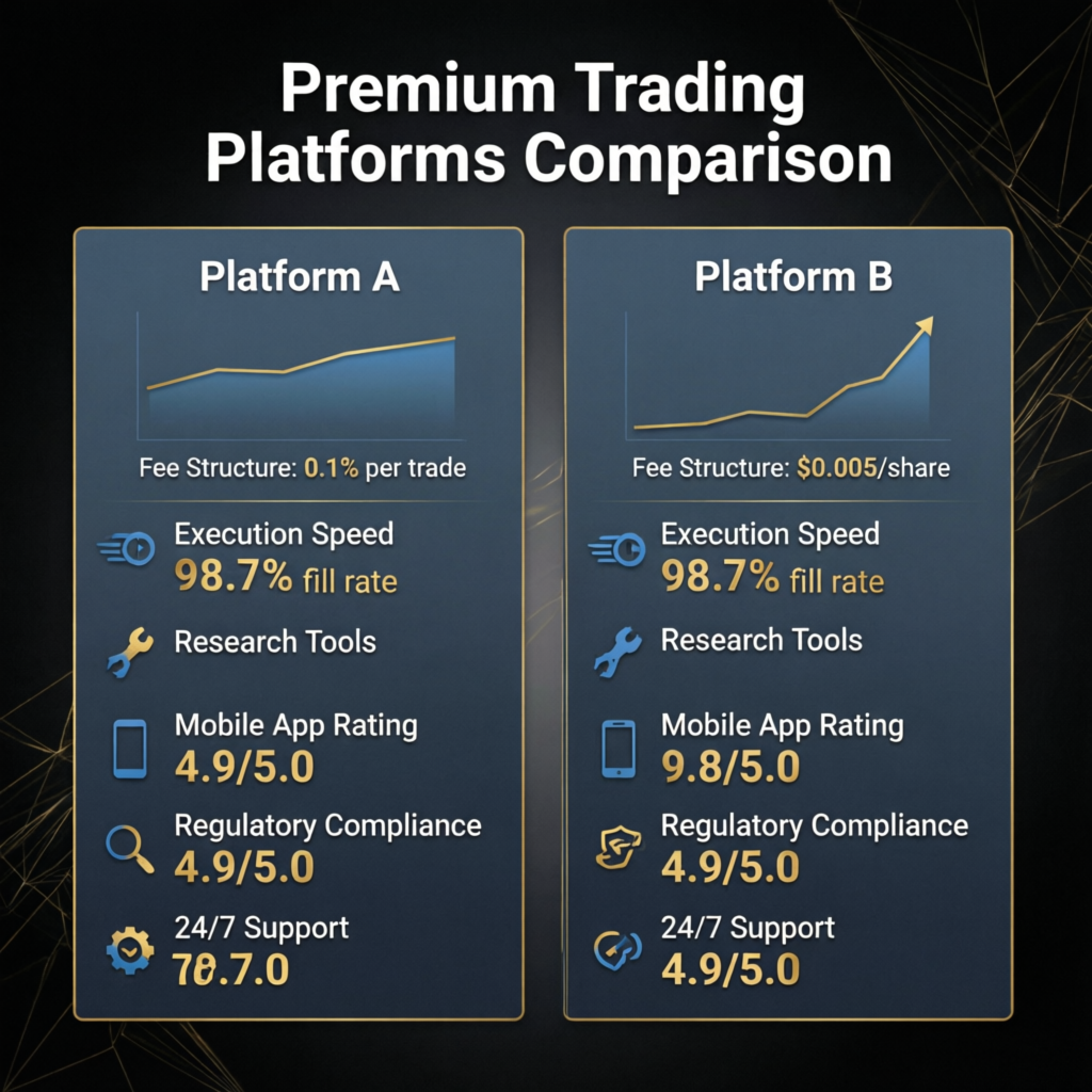 Premium trading platforms comparison showing Topstep supported platforms and features