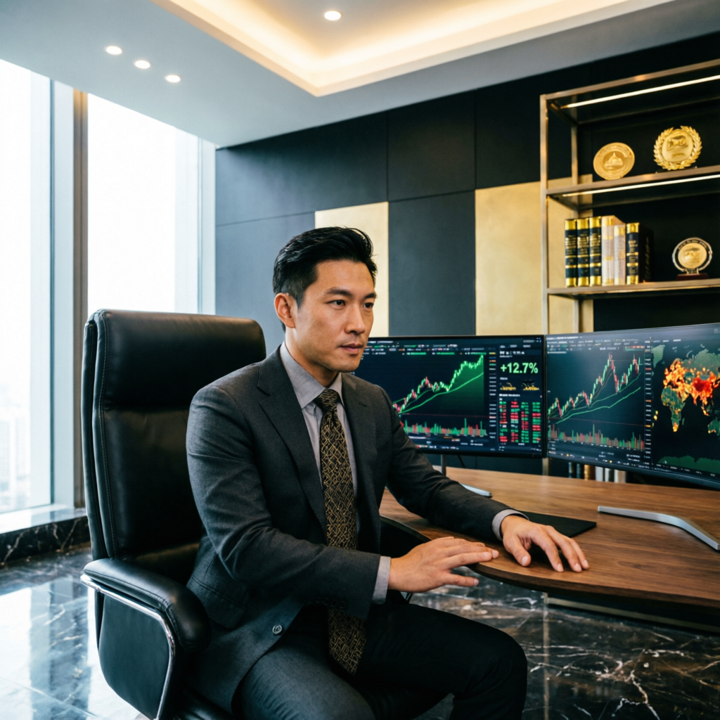 Professional trader analyzing Apex Trader Funding charts