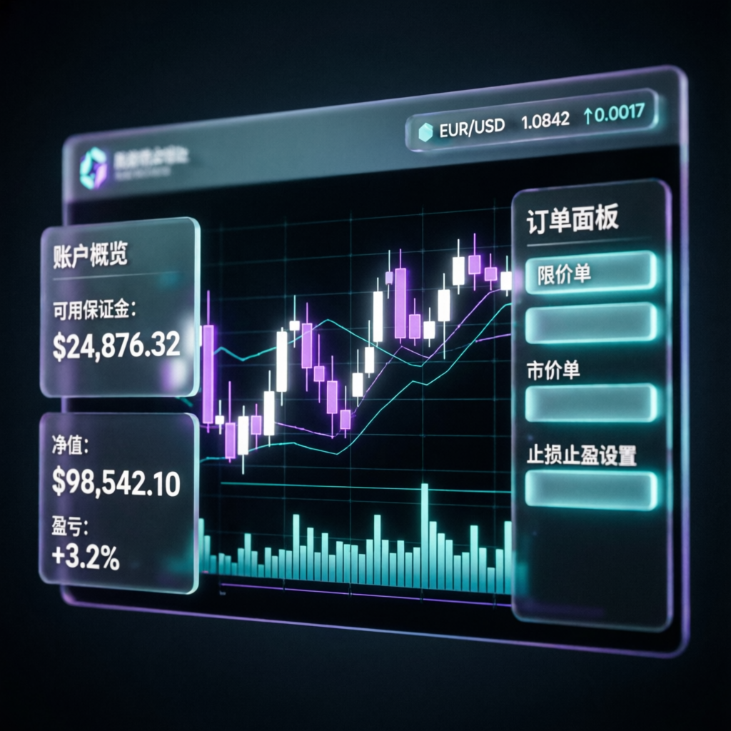 Advanced prop firm trading platform interface with live charts and analytics