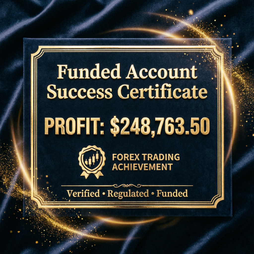 Funded account success certificate