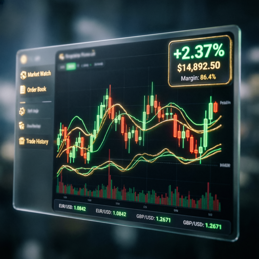 Professional trading dashboard for funded account management