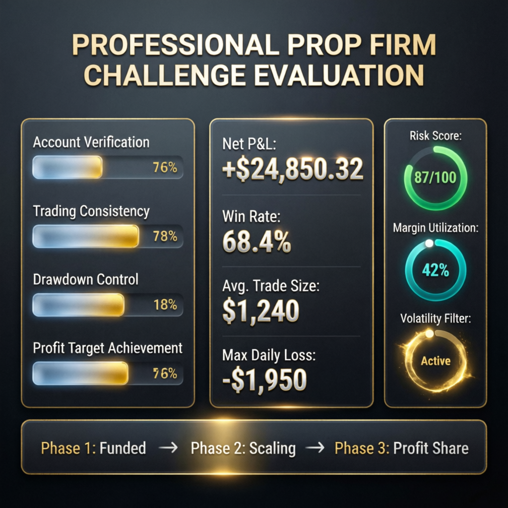 Prop firm challenge evaluation process