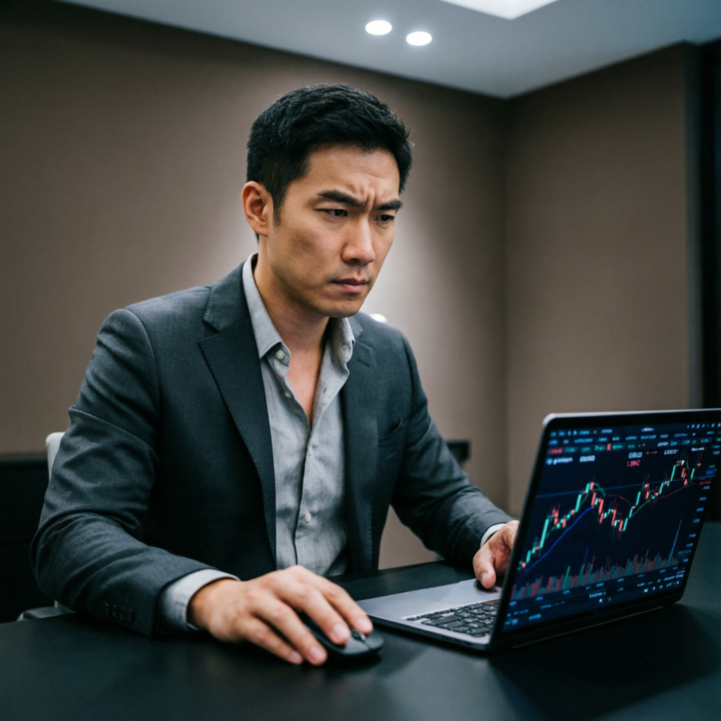 Professional trader analyzing markets for CTI evaluation