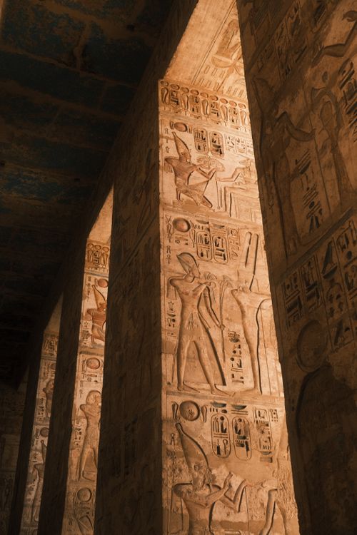 Hieroglyph columns at Luxor