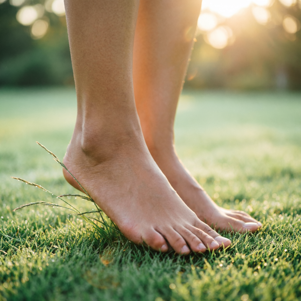 Pain-free feet walking on grass