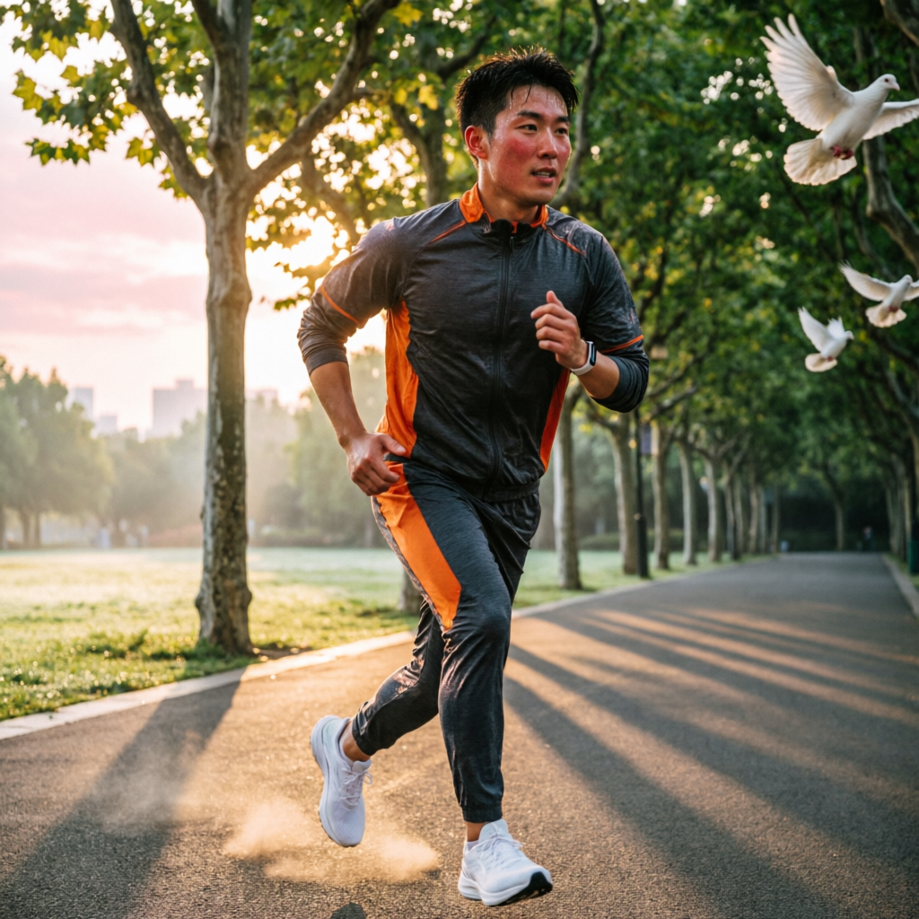 Energetic person running