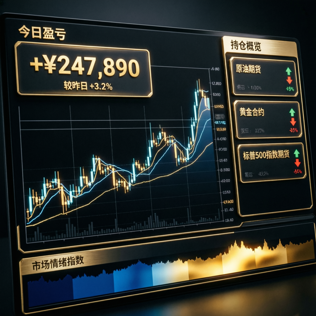 Topstep trading dashboard with gold financial charts