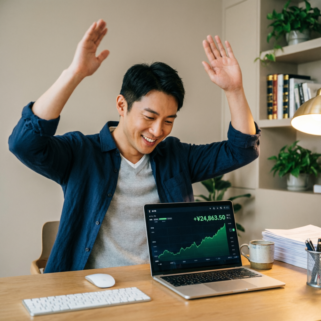 Happy Trader Celebrating Success