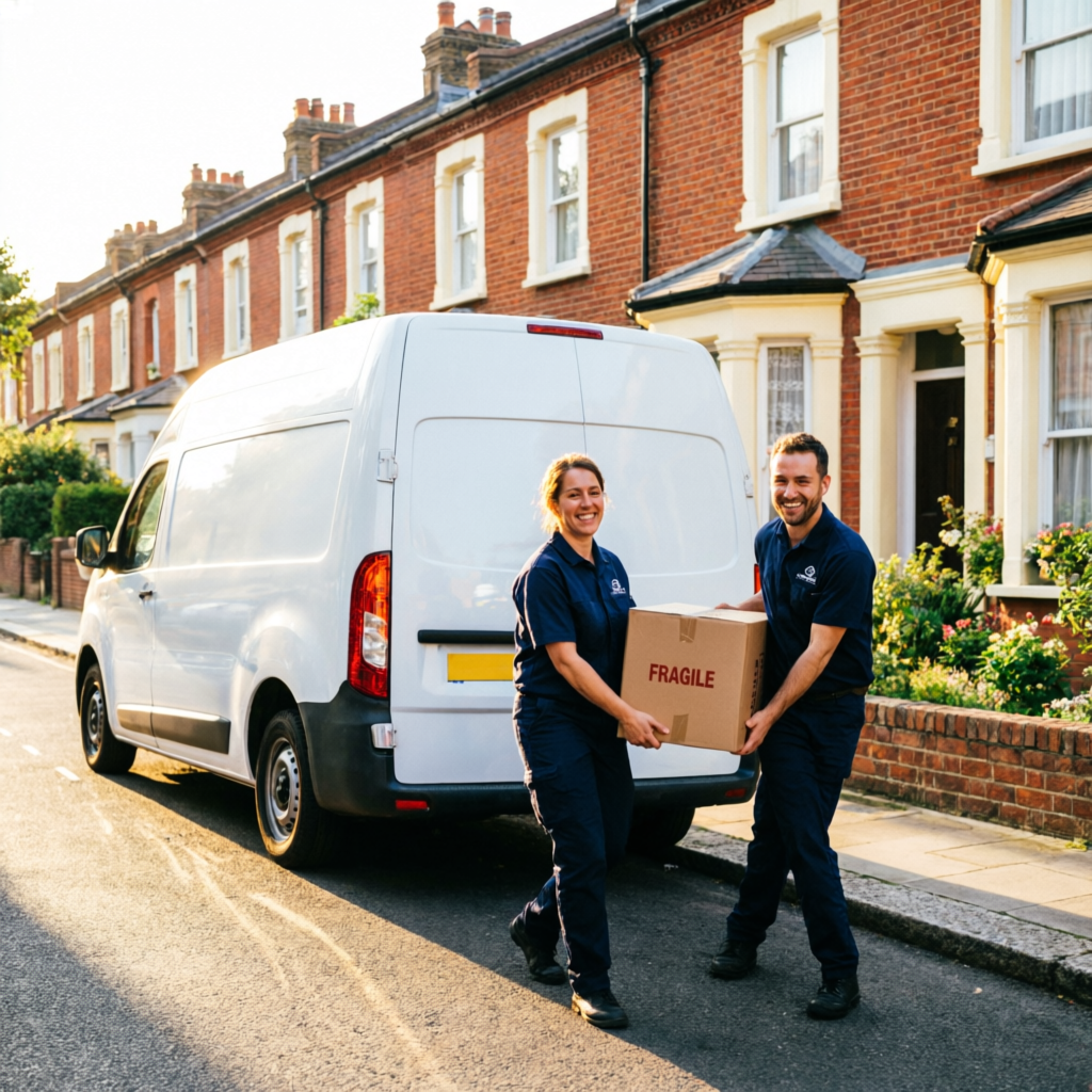 Removals van on a London street