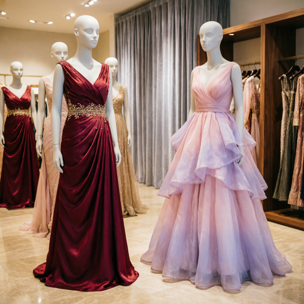Gowns and dress materials premium collection at Arnika Collection – ladies wear Nagpur
