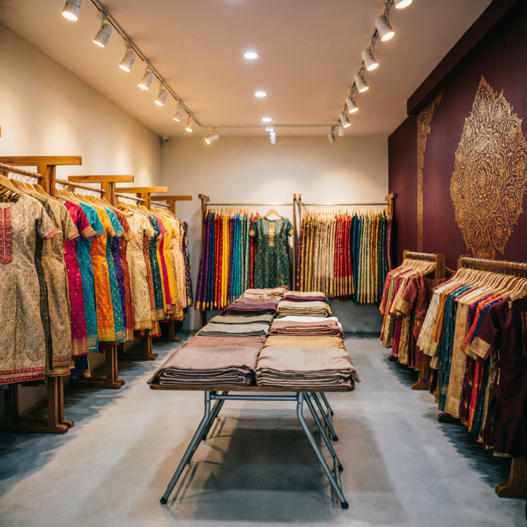 Wide interior view of Arnika Collection – best ladies wear shop in Nagpur Itwari