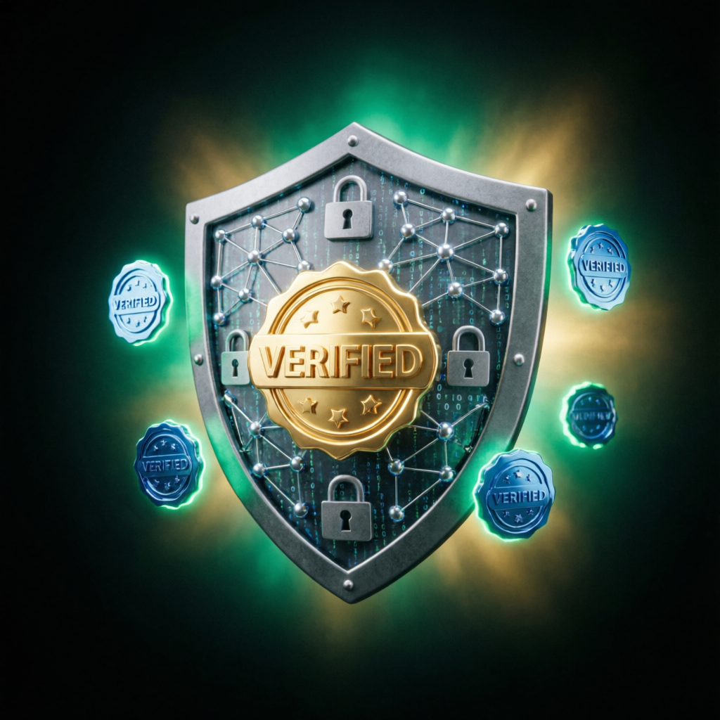 Verified trust and security shield for trading accounts