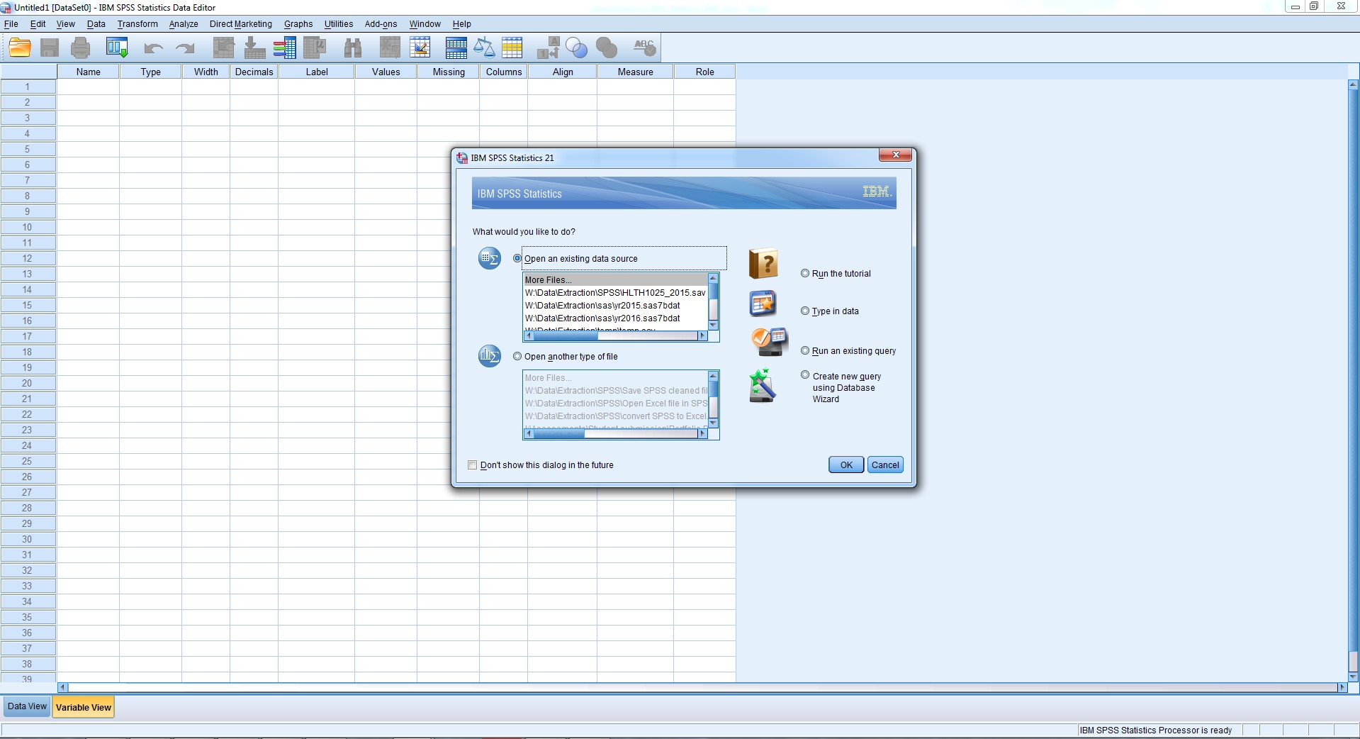 SPSS Interface