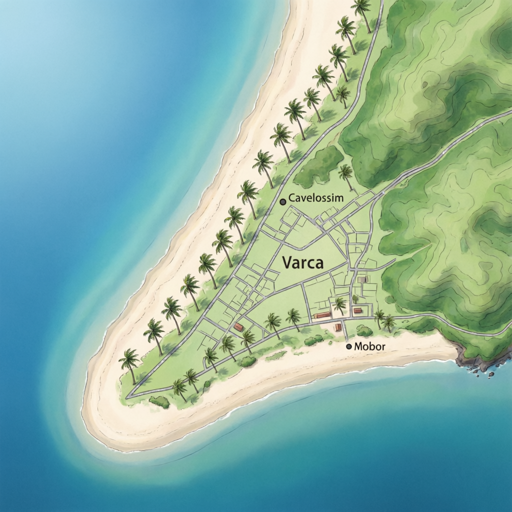 Varca Goa Map - Evergreen Goa Taxi Cab Service