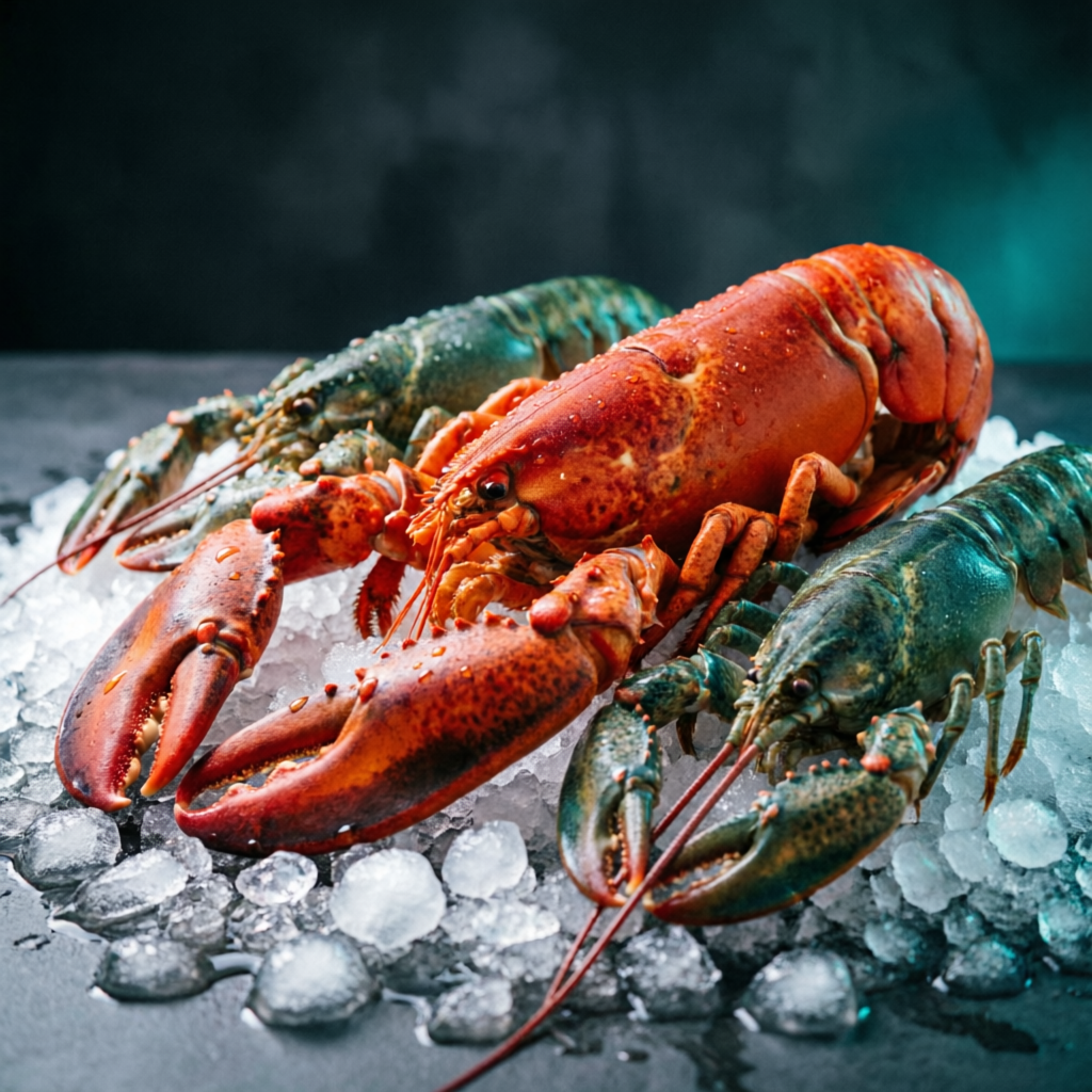 Lobsters on ice