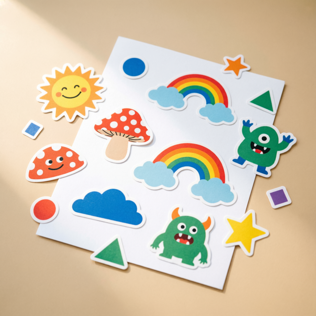 Stickers troquelados ilustrados