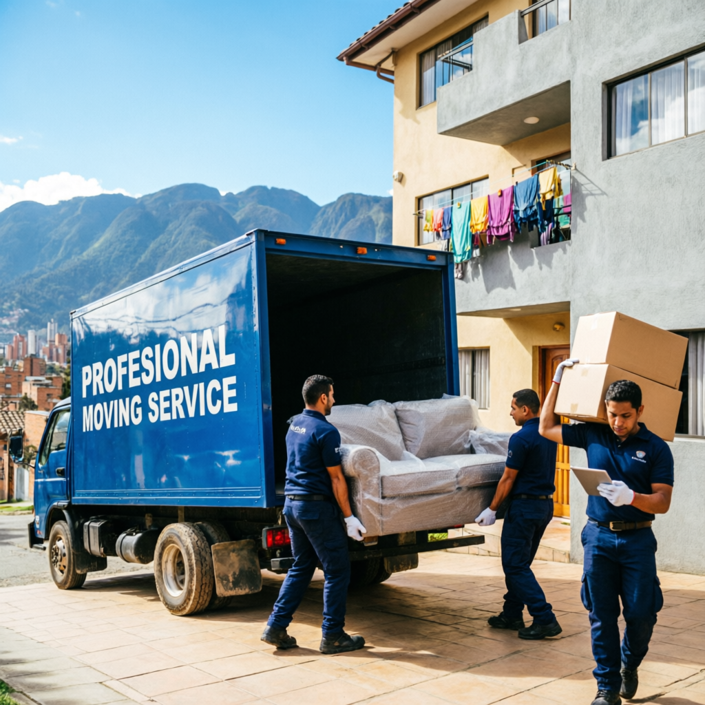 Trasteos Urgentes Bogotá - Equipo profesional de mudanzas con camión en Bogotá Colombia