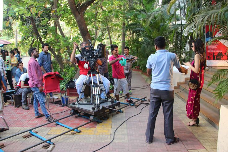 Indian film crew shooting on location