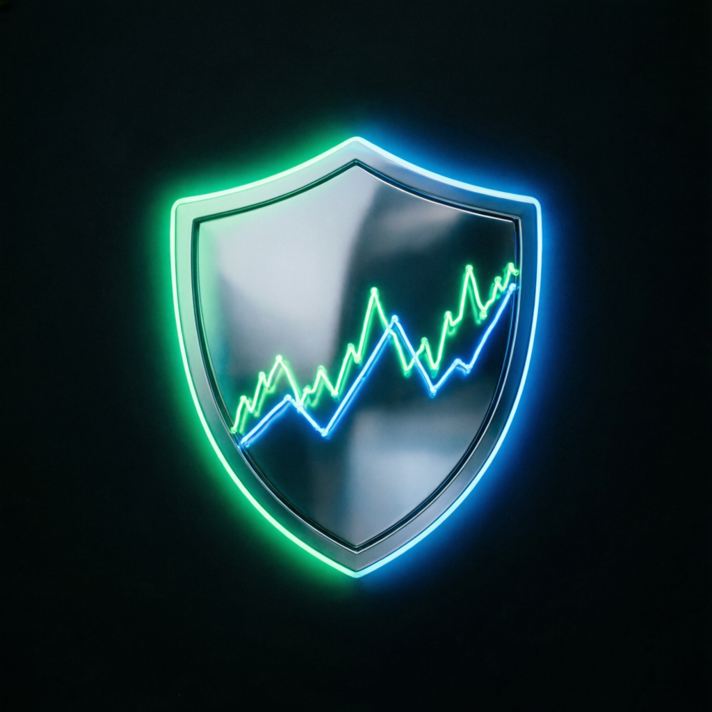 Risk management shield protecting Topstep trading account