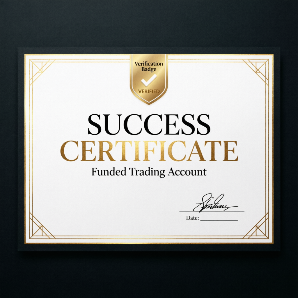 Topstep funded account success certificate