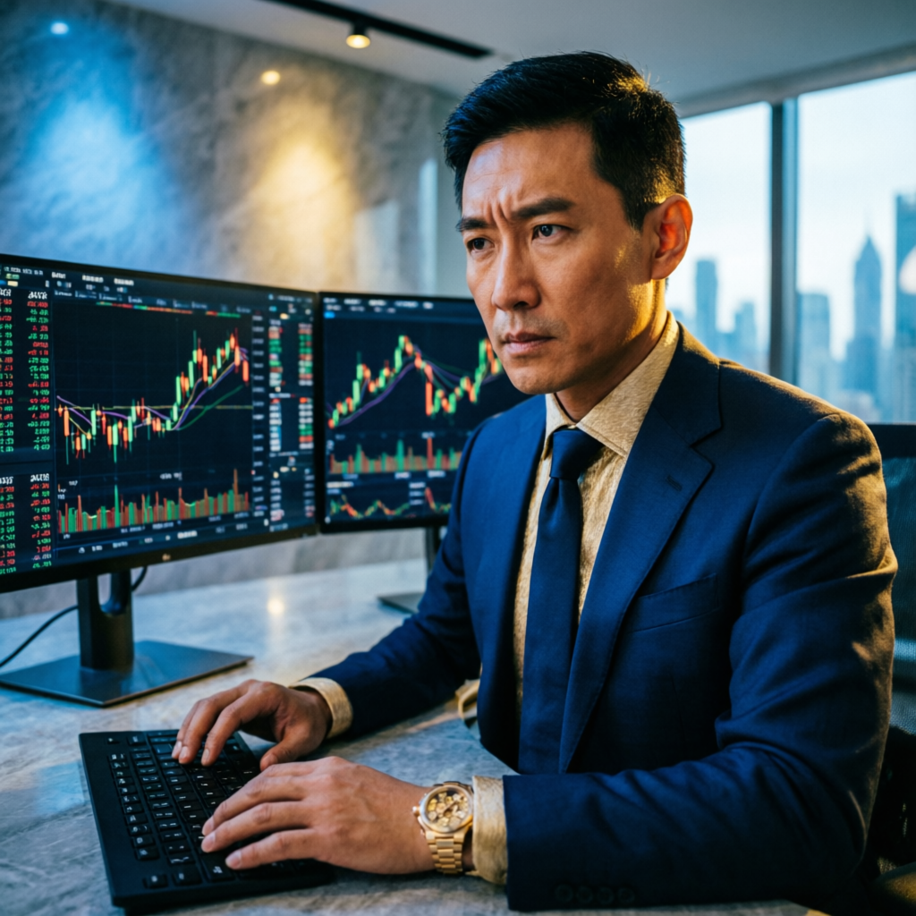 Professional trader analyzing Topstep futures trading charts