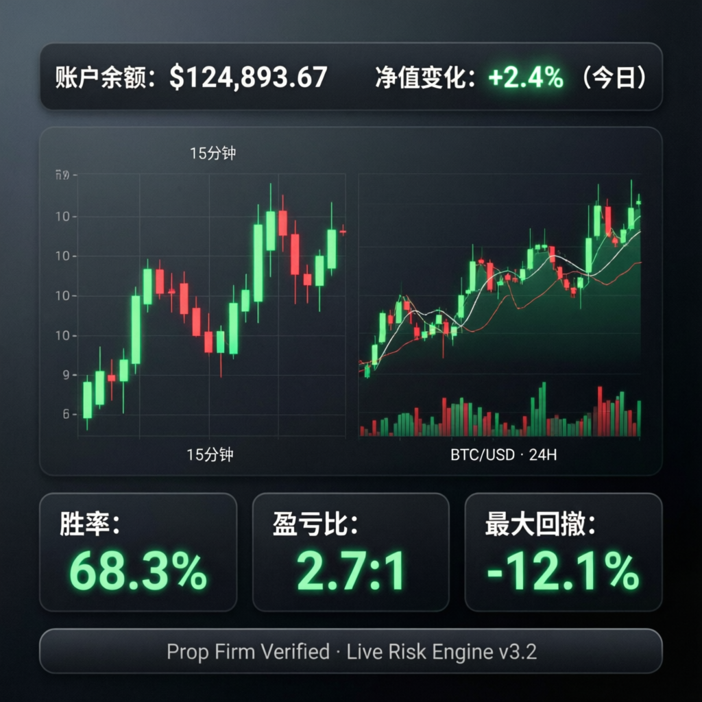 Topstep trading dashboard showing funded account performance metrics