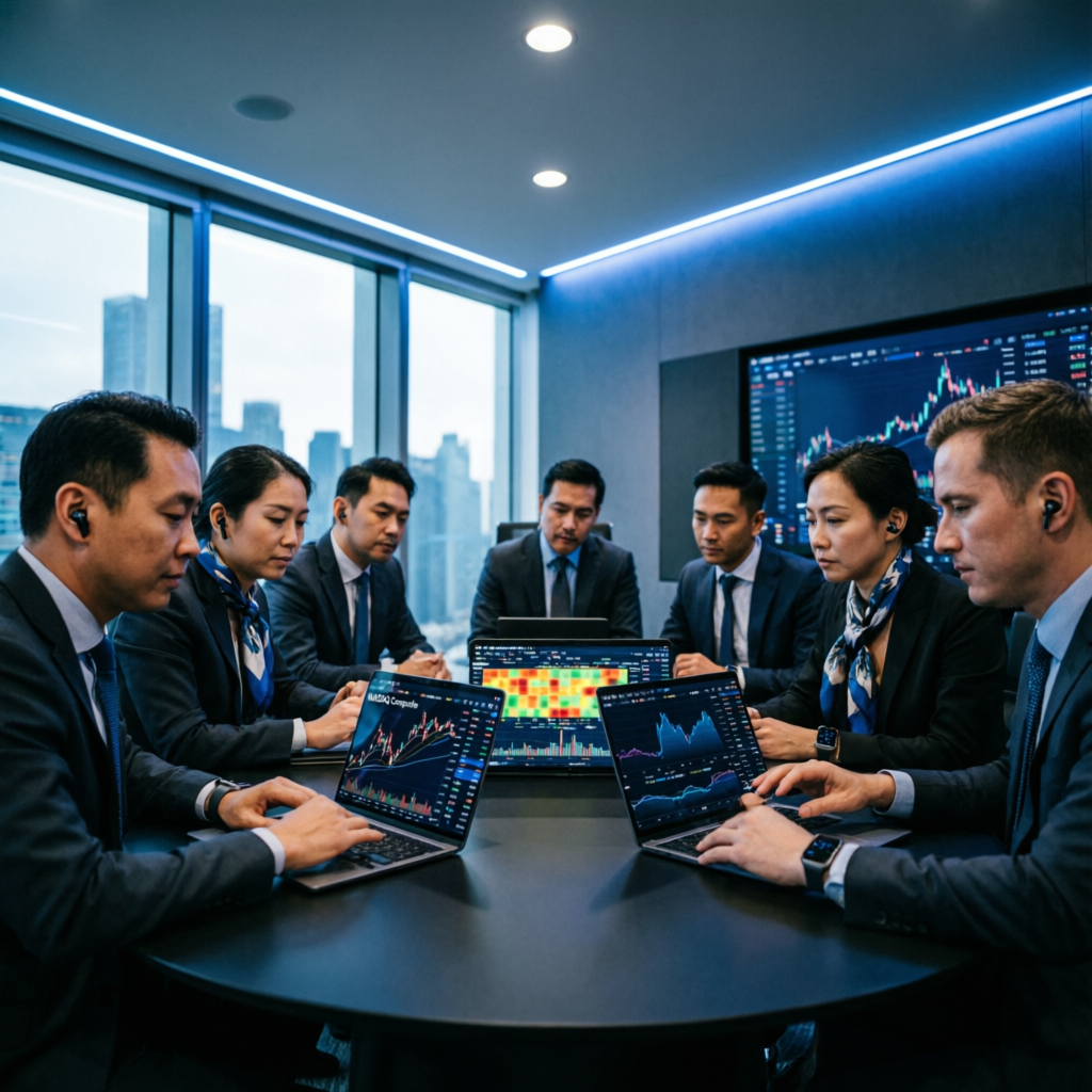 Professional trading team managing Topstep funded accounts
