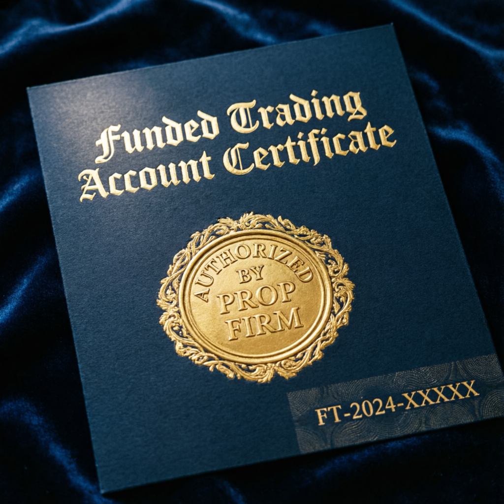 Funded trading account certificate