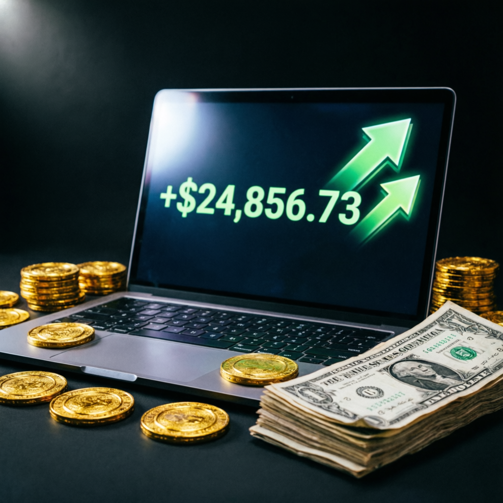 Trading profit results showing successful payouts and funded account growth