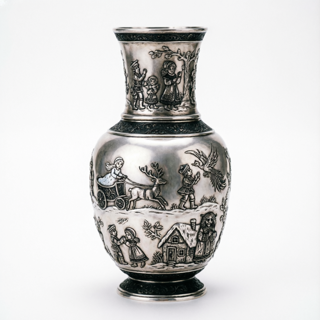 Ваза с чернением