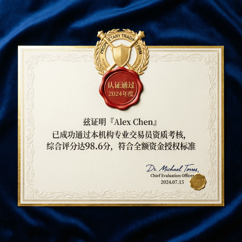 Prop firm passing success certificate